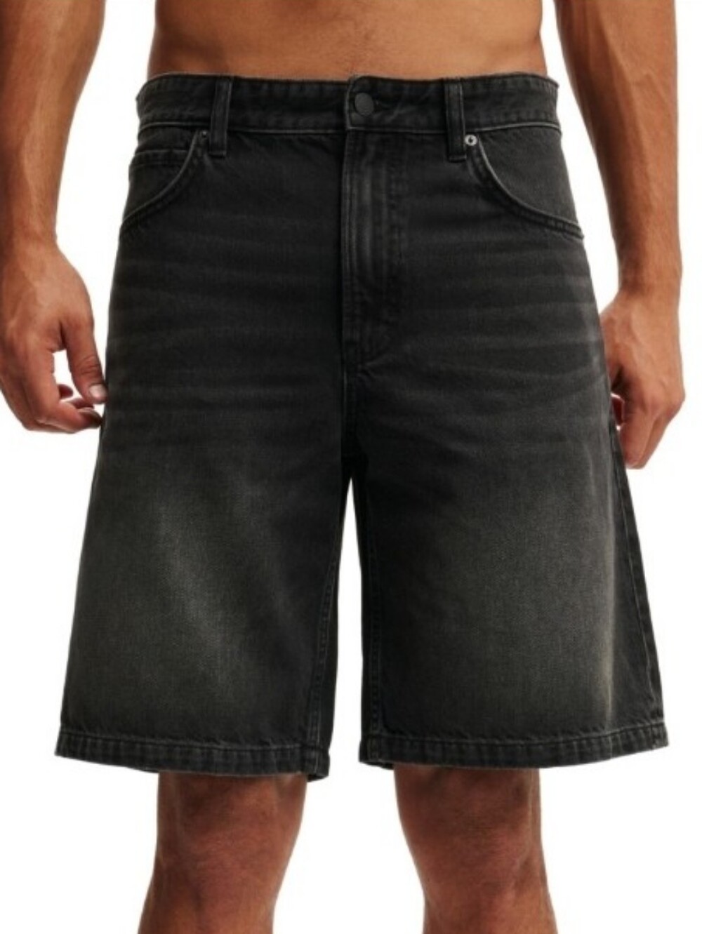 Cotton on Men's Baggy Denim Shorts - Revolve Black. NWT